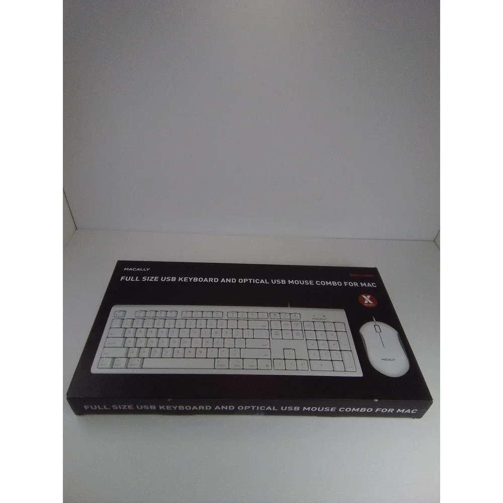 Macally QKEYCOMBO Full Size Wired USB Keyboard and Optical Mouse Combo for Mac